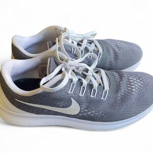 Nike Gray and White Running Shoes